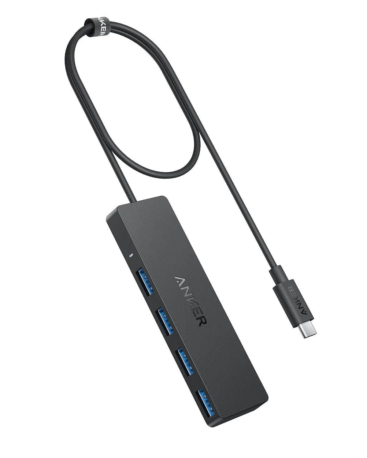 Anker Hub USB C 4 em 1, Adaptador 4 Portas USB 3.0 5Gbps, Cabo Longo 60cm | Divisor USB-A, Fino 1cm, Cabo Flexível e Reforçado, Resistente a Dobras, para MacOS,Window, iPad, iPhone, ChromeOS, Android
