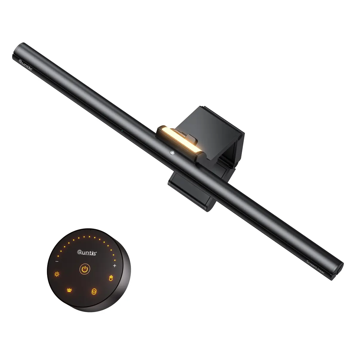 Quntis Barra de luz de monitor com controle remoto, barra de luz de computador sem brilho para cuidados com os olhos com luz de fundo, regulação automática e temporizador, lâmpada de monitor de