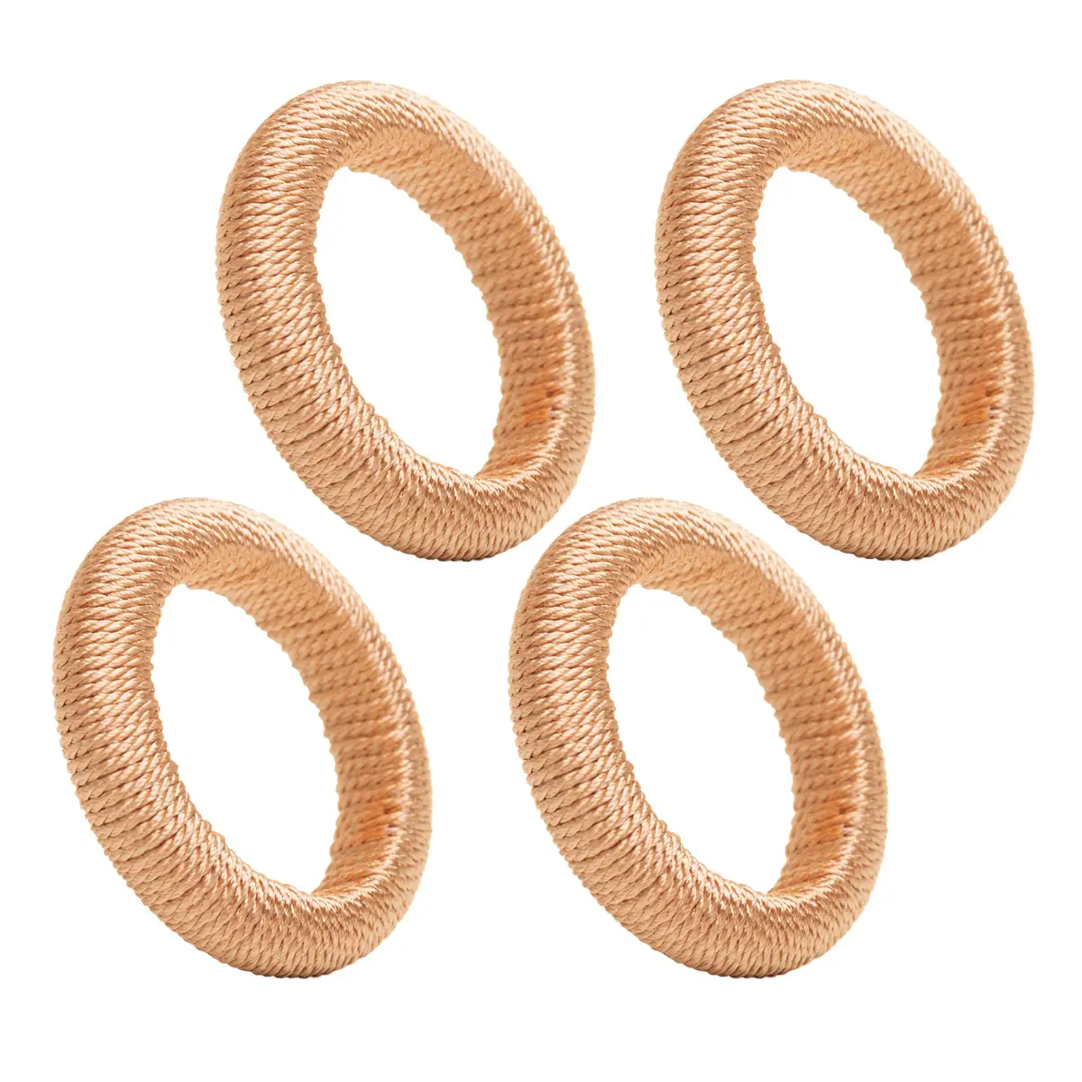 LYOR - Conjunto 4 Anéis para Guardanapo Tressê Dourado Plástico - 1