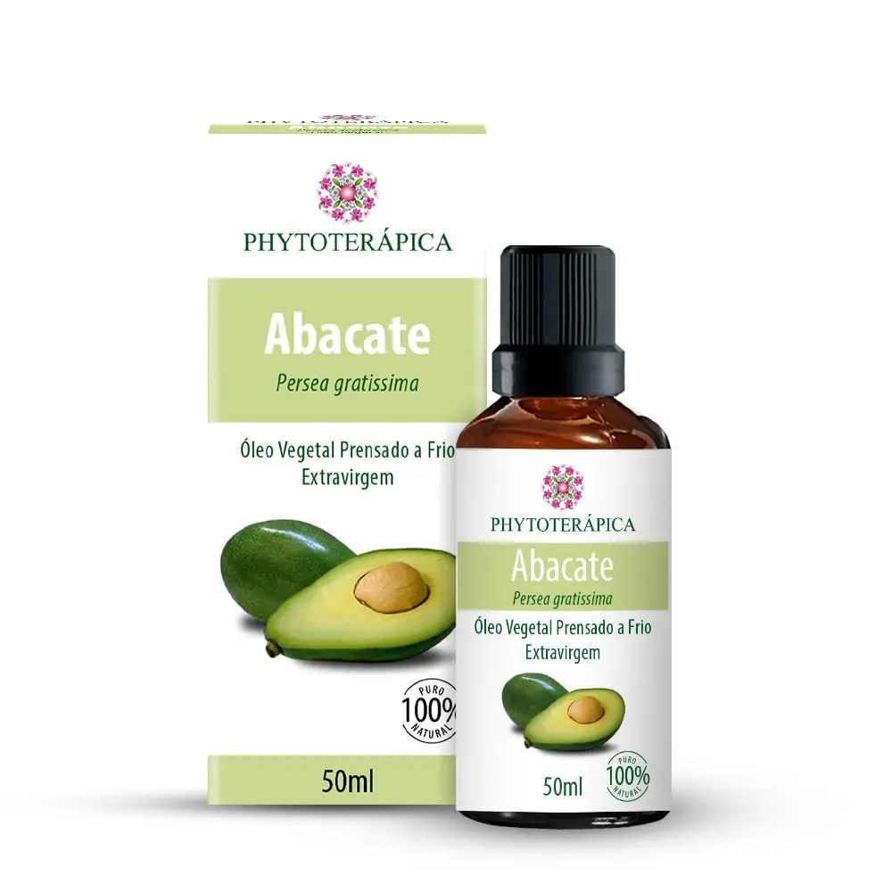 Óleo Vegetal de Abacate Phytoterápica 60ml para Pele e Cabelo, Hidratante e Fortalecedor, 100% Puro e Natural