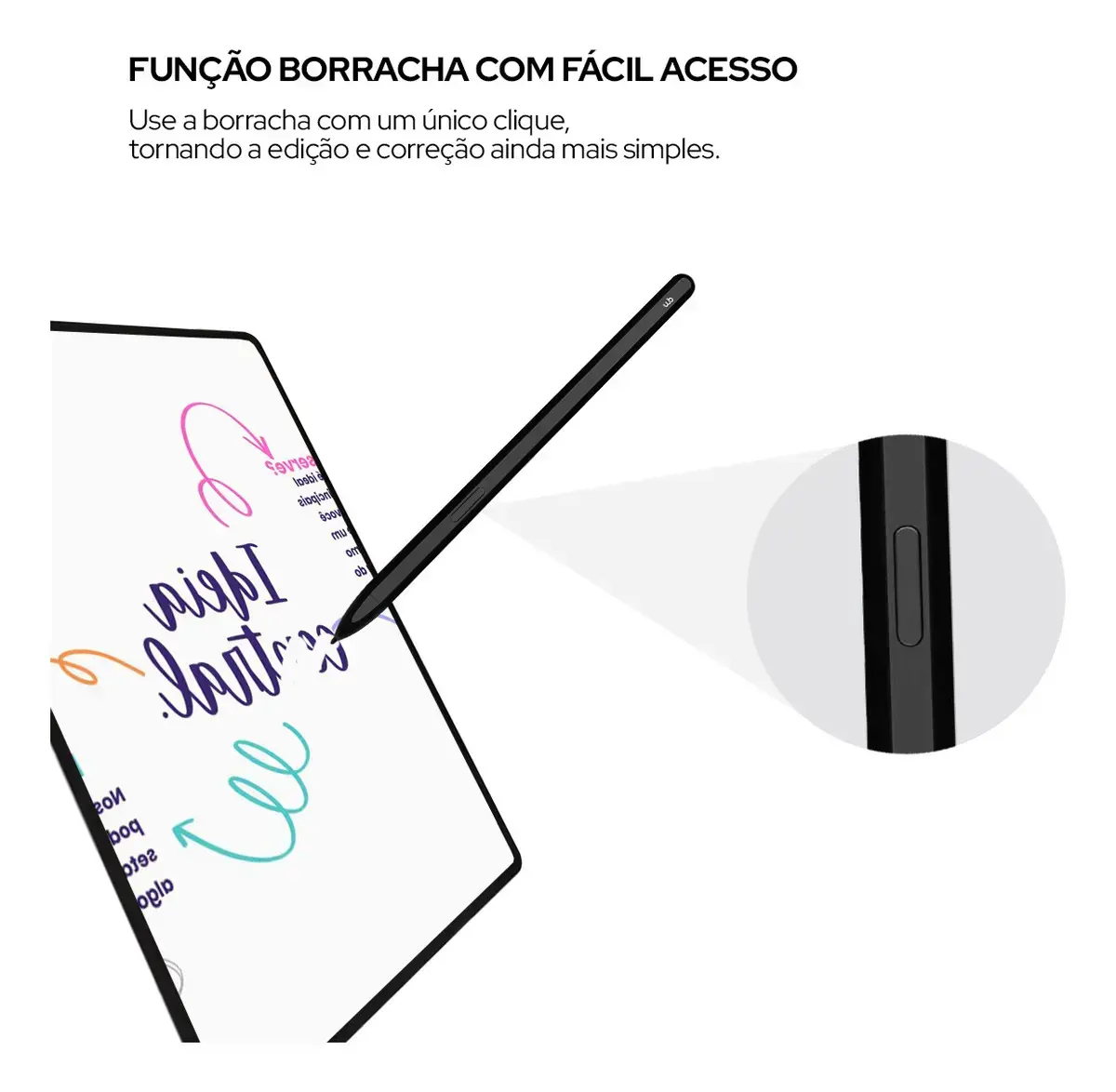 Caneta S-Pen WB Compatível com Tablets Samsung: Palm Rejection, EMR, Gruda Magneticamente, Ponta 1.45mm, 4096 Níveis de Pressão e 3 Pontas Extras thumbnail 7