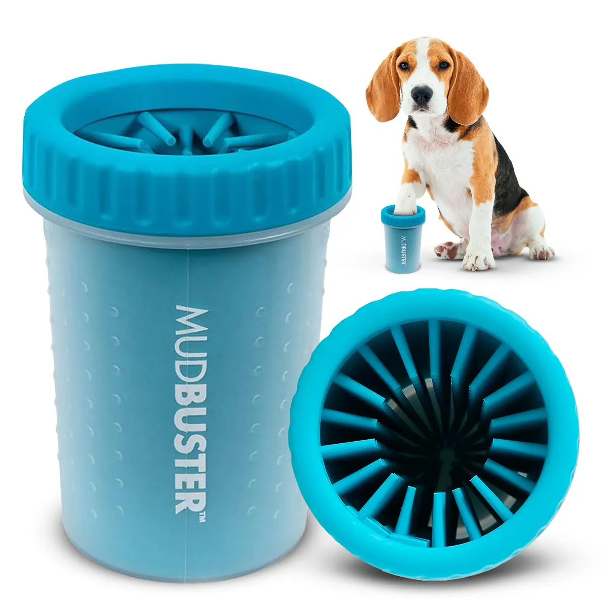 Limpador de Patas para Cães Dexas MudBuster, Tamanho Médio, Azul | Portátil - 1