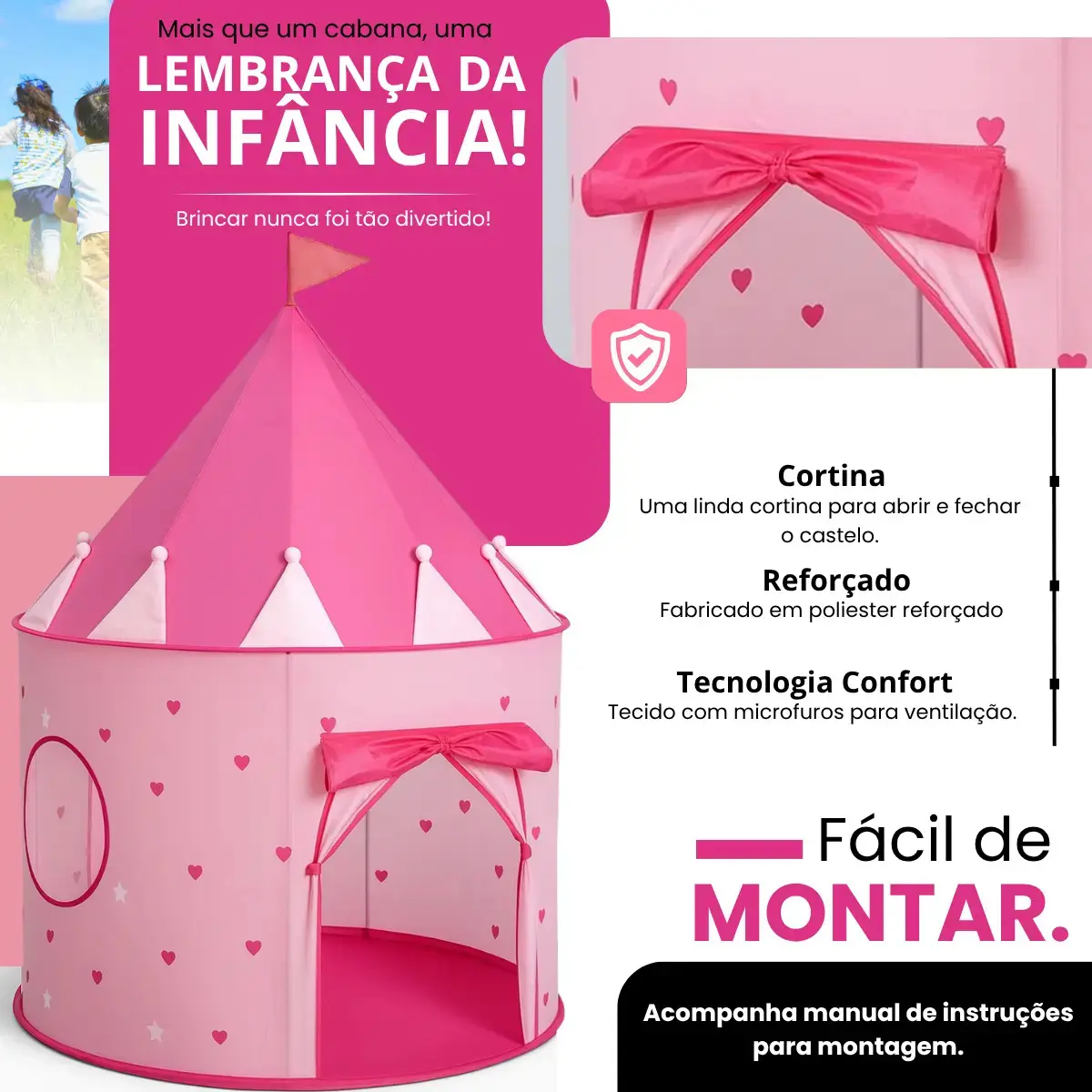 Barraca Castelo Das Princesas Infantil Menina Dm Toys Grande thumbnail 7