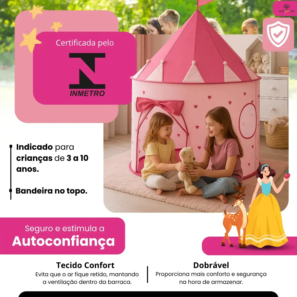 Barraca Castelo Das Princesas Infantil Menina Dm Toys Grande thumbnail 8