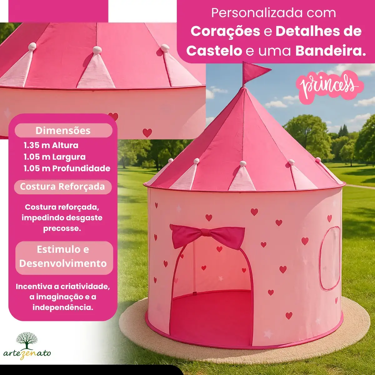 Barraca Castelo Das Princesas Infantil Menina Dm Toys Grande thumbnail 10