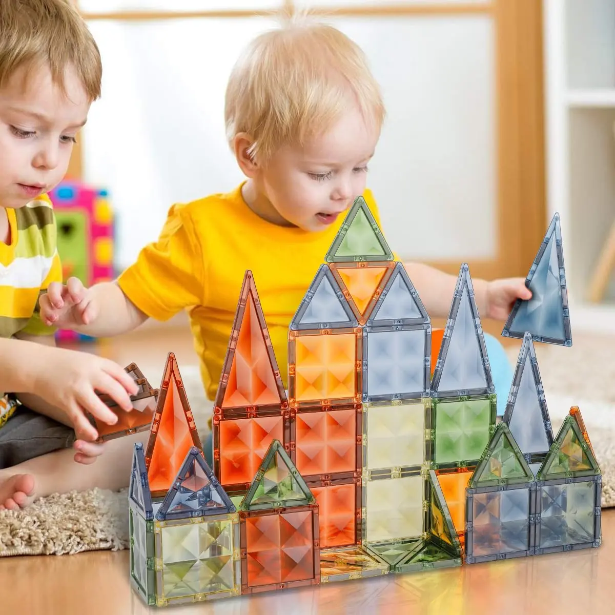 Brastoy Blocos de Montar Magnéticos Construção STEM Brinquedo Infantil Educativo (58 Peças)