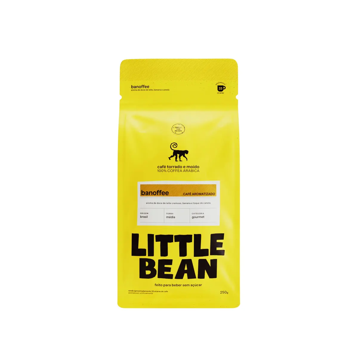 Little Bean, Café Gourmet Banoffee, 100% Arábica, Torrado e Moído, Torra Média, 250g