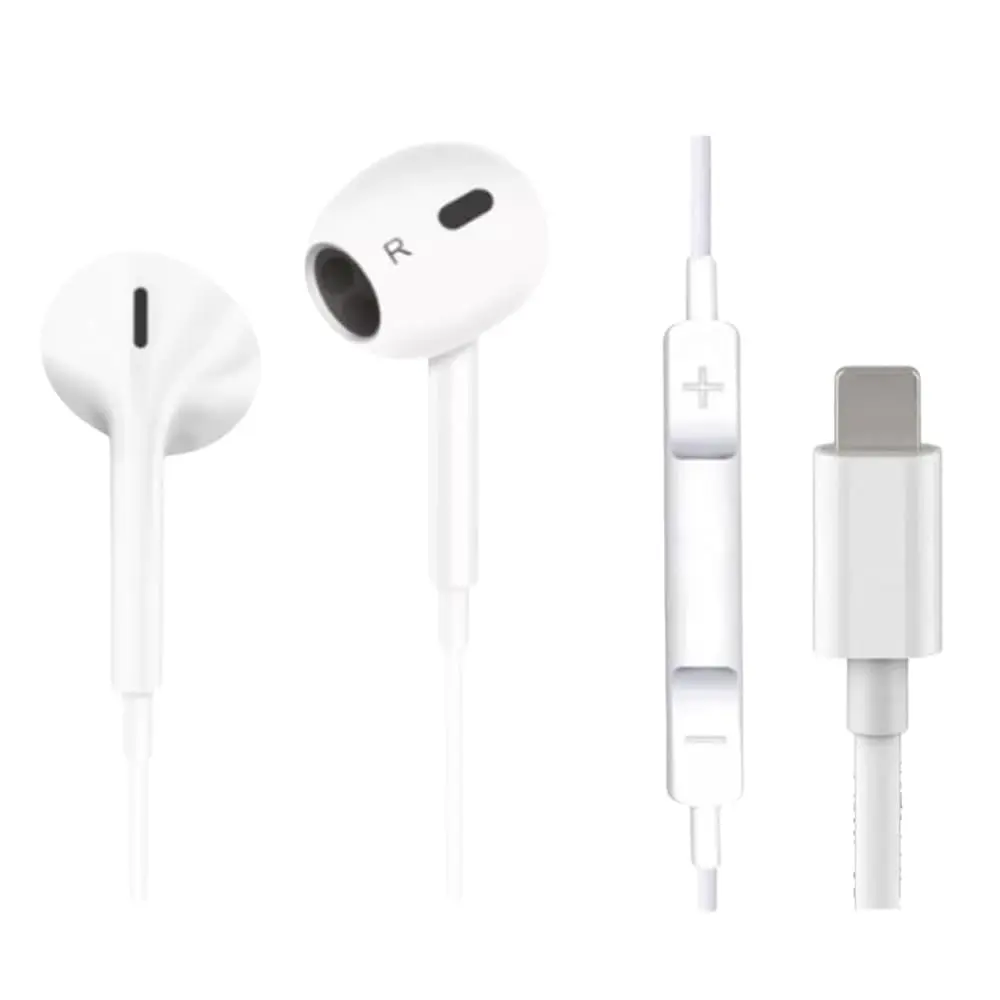 Kit com 2 Fones de Ouvido com Fio Premium com Microfone e Ajuste de Volume – Compatível com Lightning, iOS, iPhone 5, 6, 7, 8, X, 11, 12, 13 e 14 - bluetooth - 3G - 1