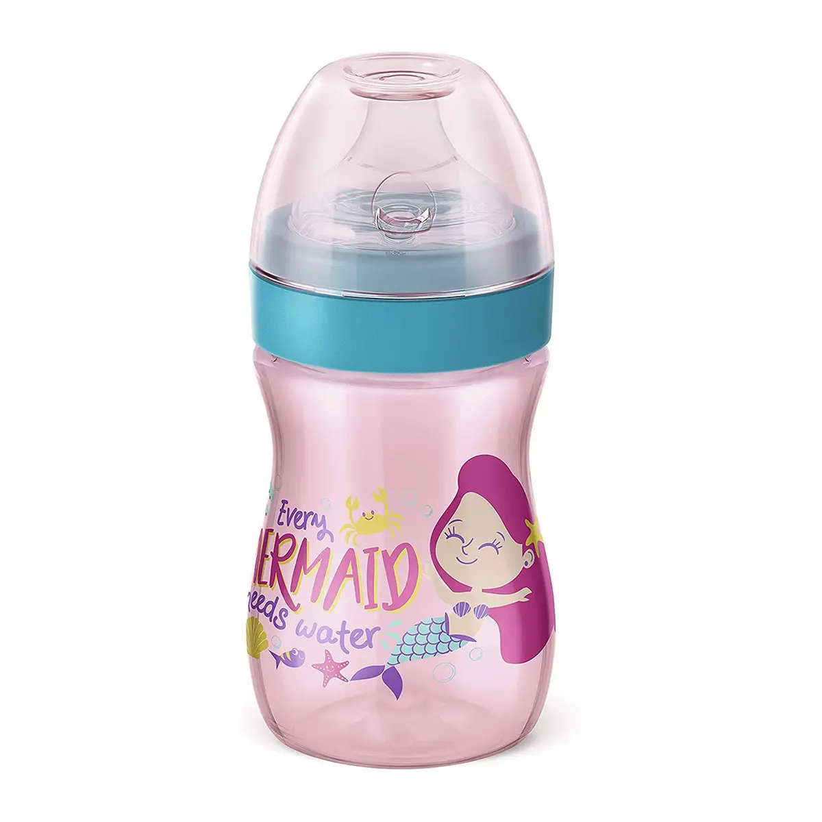 Copo Bebedor Lillo Evolution, Rosa e Verde, 240ml, Silicone | Para Menina, Antivazamento
