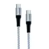 Geonav Cabo USB-C (tipo C) para USB-C (tipo C), 1,5 metros, nylon trançado, UCC04, Cinza/Branco - 1