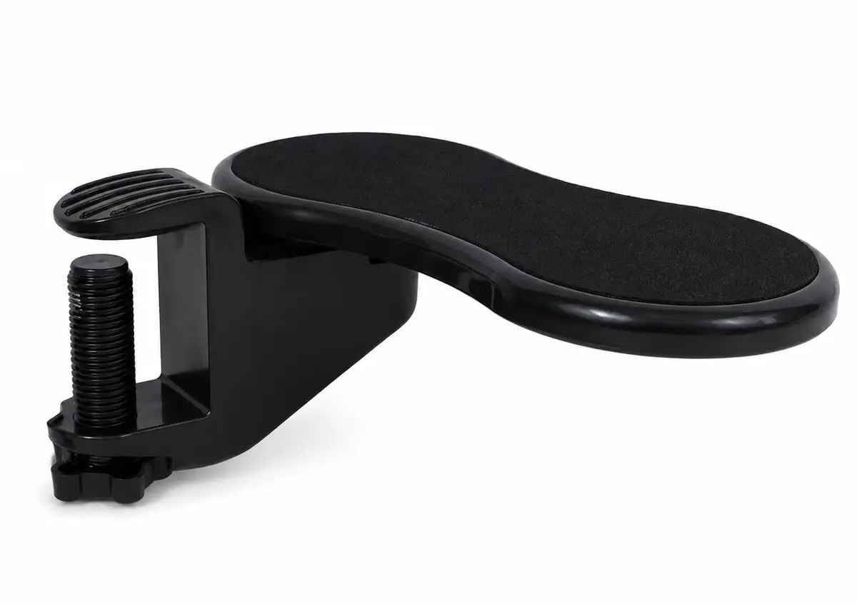 Apoio de Braço Ergonômico Regulável para Mesa Apoio Preto