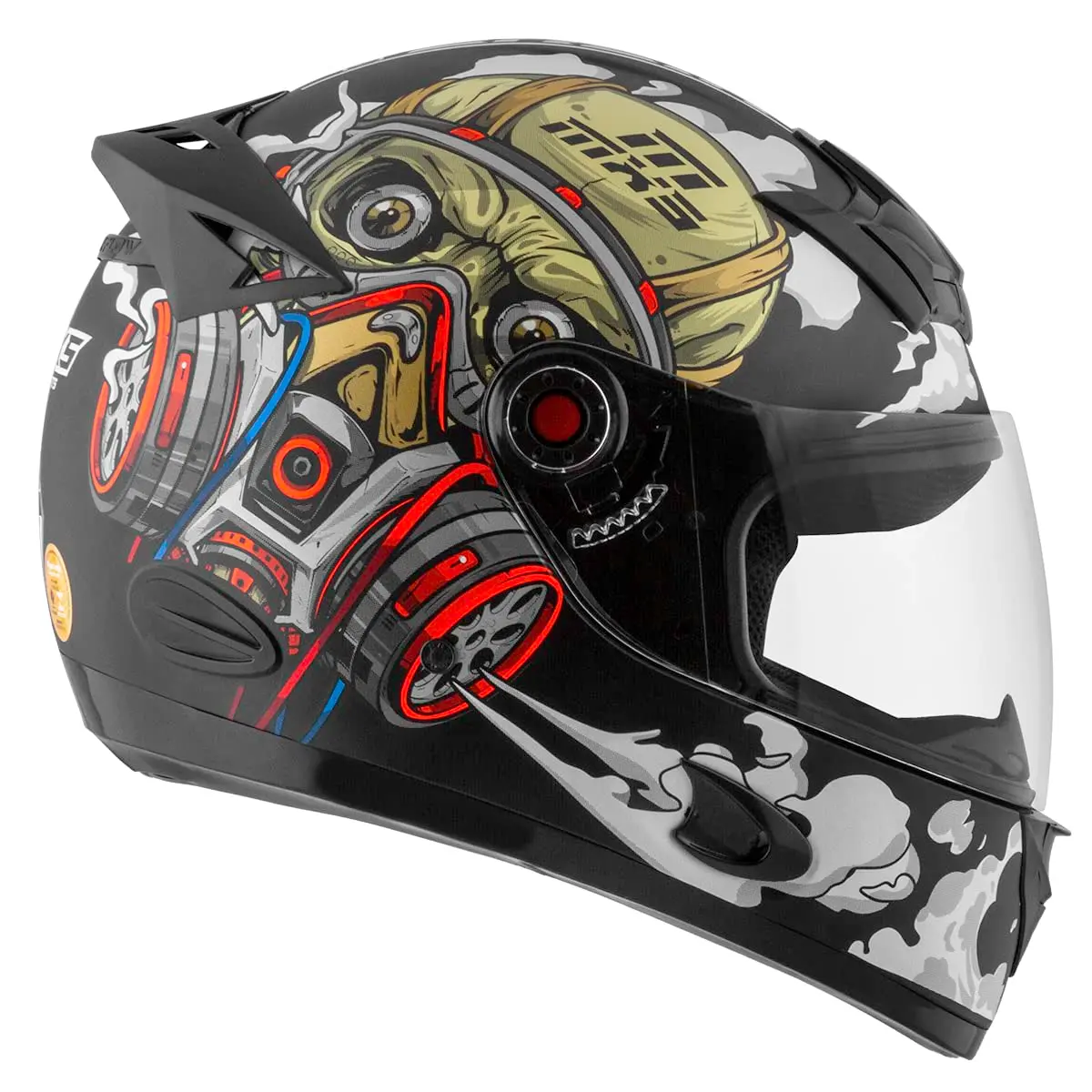 Capacete Fechado Mixs Helmets MX5 VÍrus Tam. 60 Bege 60