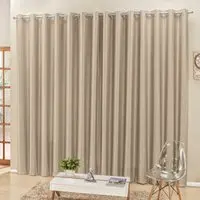 Cortina 2 Mts Sala Quarto Escritório Semiblackout para Varão Bege - 100% Poliéster