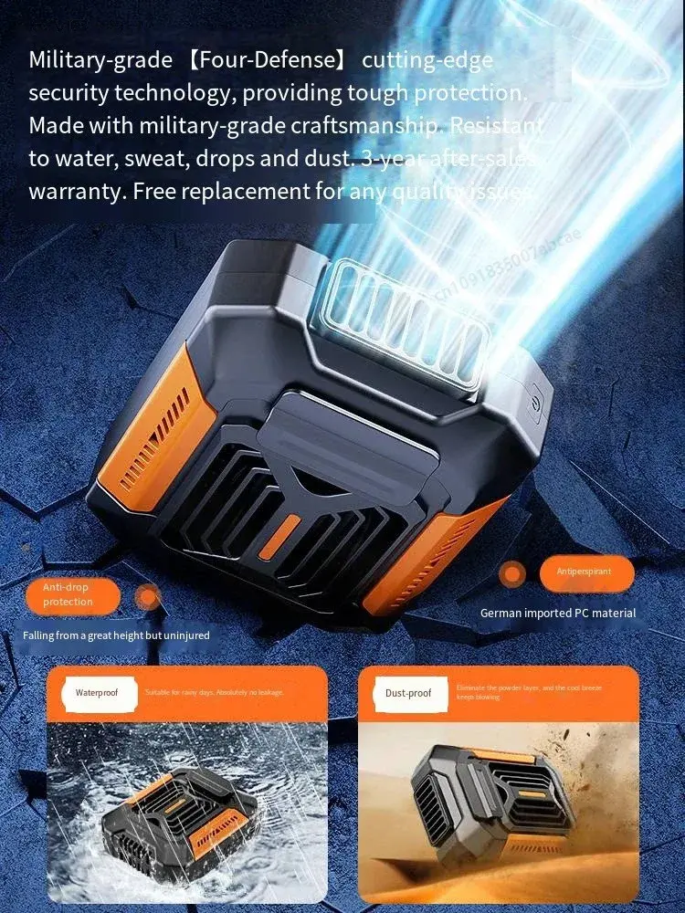 Homfish pessoal cinto clipe ventilador portátil banco de potência lanterna wearable ventilador pendurado pescoço ventilador para trabalhos ao ar livre caminhadas acampamento
