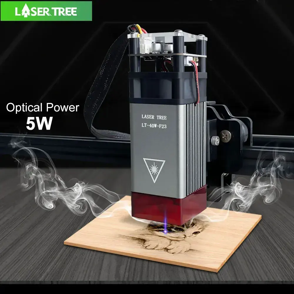 Árvore a laser 4w 5w módulo laser 450nm cabeça laser azul para máquina de corte e gravação a laser cnc ferramentas diy para trabalhar madeira - 1
