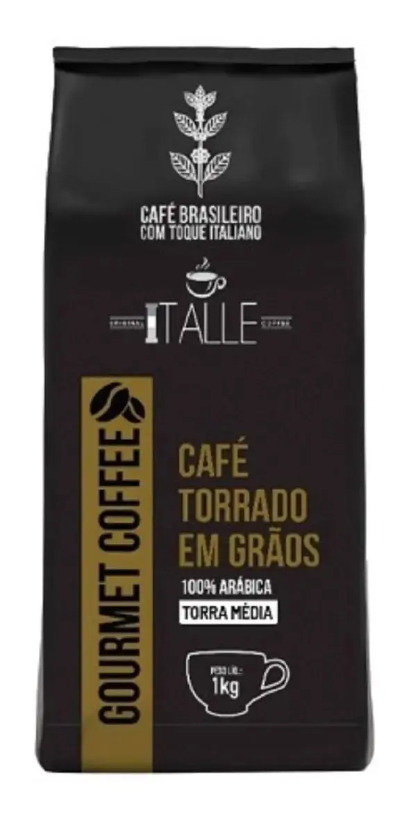 Cafe Graos Torrado Torra Media Arábica Em Grãos 1kg Gourmet - 1