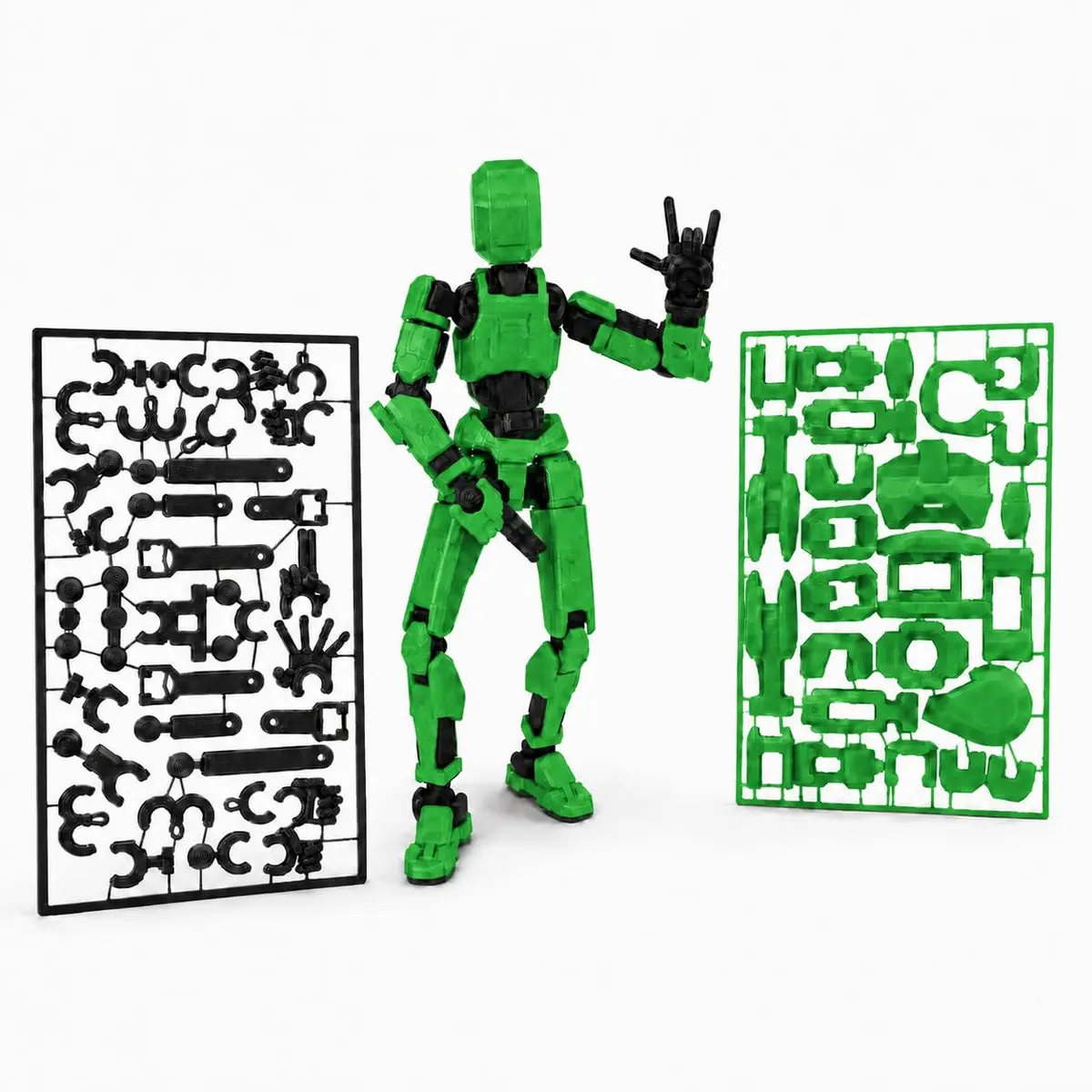 Boneco Dummy V13 Articulado Kit para Montar Encaixe, Mãos e Acessórios, Figura Poseável para Coleção, Decoração, Desenho, Fotografia e Presente Criativo, Brinquedo, Criativo, Ação, Criança (Verde)
