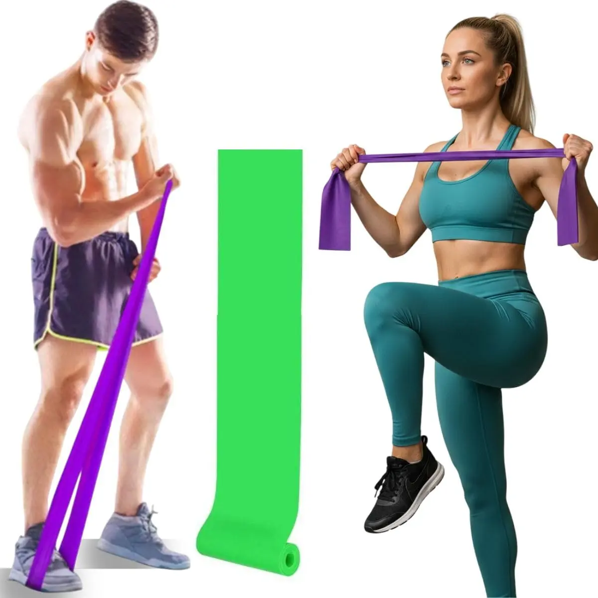 Faixa Elástica para Exercícios, Fisioterapia, Pilates e Musculação - 150cm x 15cm x 0,35mm - 1 Unidade - 1