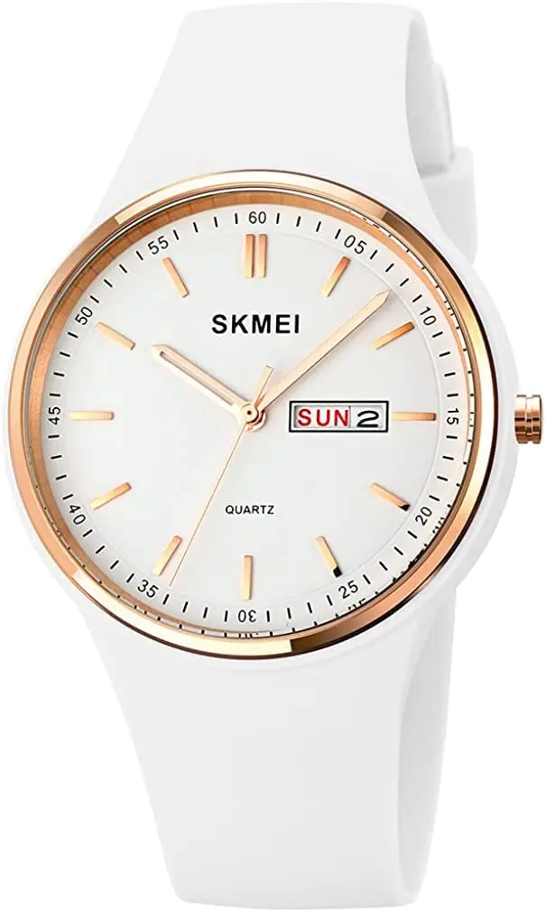 Relógios para mulheres jovens femininas esportivas pulseira de silicone rosto grande à prova d'água moda casual simples quartzo analógico dia data meninas presente relógio de pulso branco