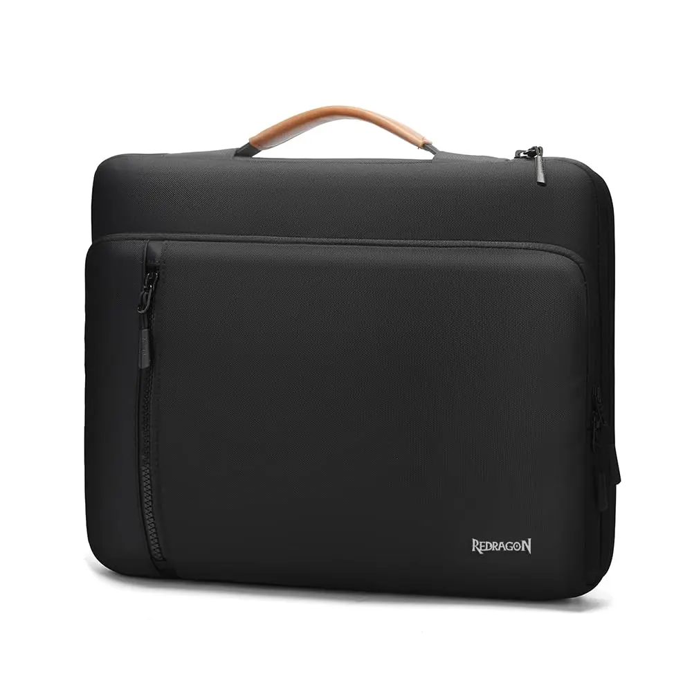 Bolsa para Notebook Redragon GB-126 Preta Compatível com até 15.6” Tecido Oxford 900D 3 Bolsos Capacidade de até 3.7 Litros Alça em Couro