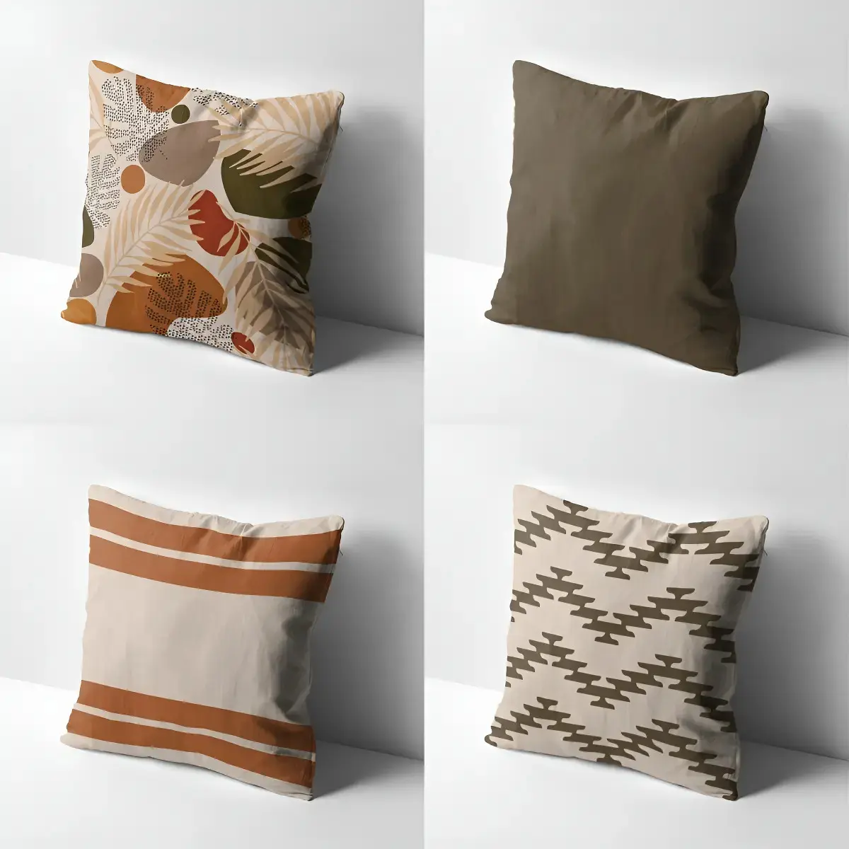 Kit 4 Almofadas Cheias Decorativas C/ Zíper 42 X 42 Premium Cor Kit 25