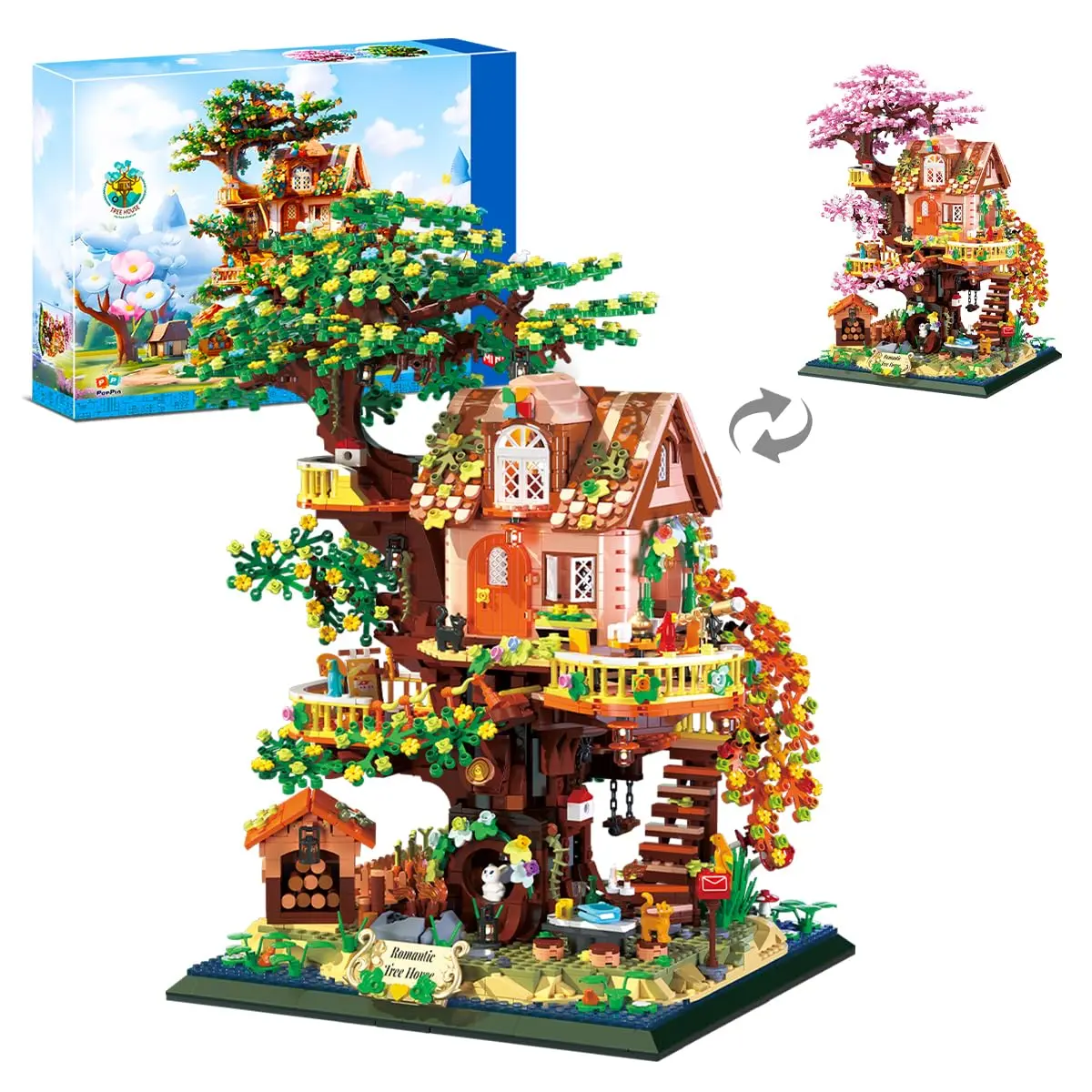 Blocos de Montar Construção Casa na Árvore Brinquedos Infantil (3196 Peças)