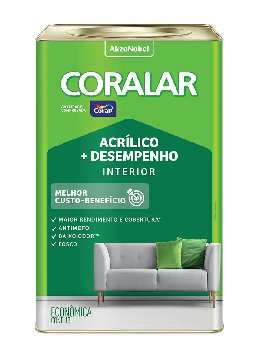 CORALAR ACRÍLICO MAIS DESEMPENHO CONCRETO 18L - CORAL