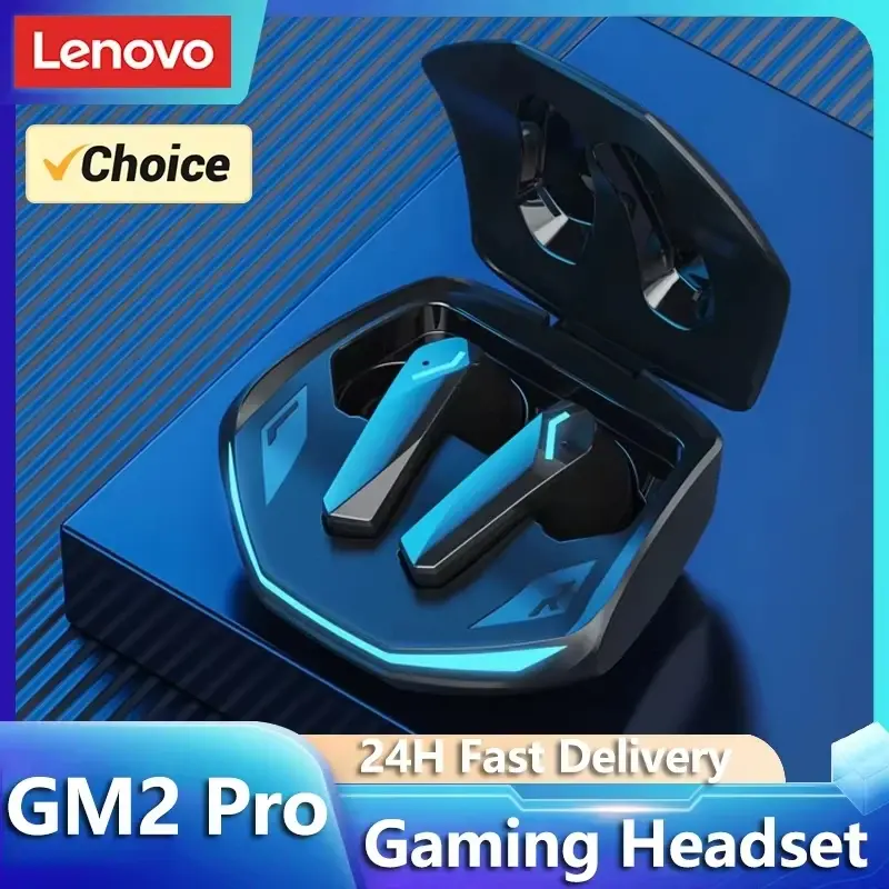 Fones de Ouvido Sem Fio Lenovo GM2 Pro TWS, Compatíveis com Bluetooth 5.4, Headset Esportivo à Prova d'Água com Microfone e Longa Duração - 1