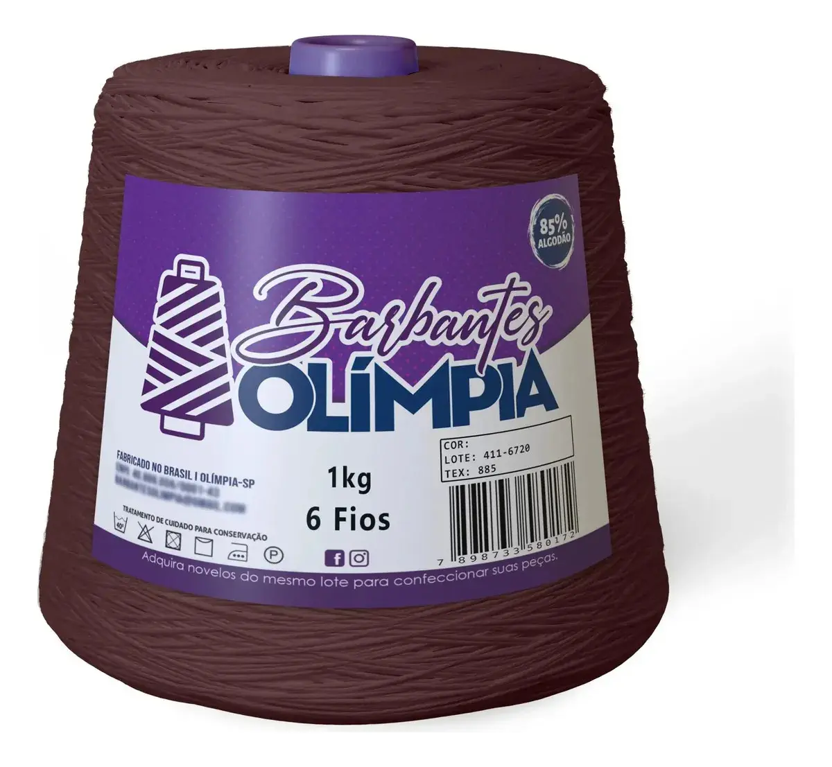 Barbante Olímpia Para Artesanato Fio 6 1kg Cor Chocolate