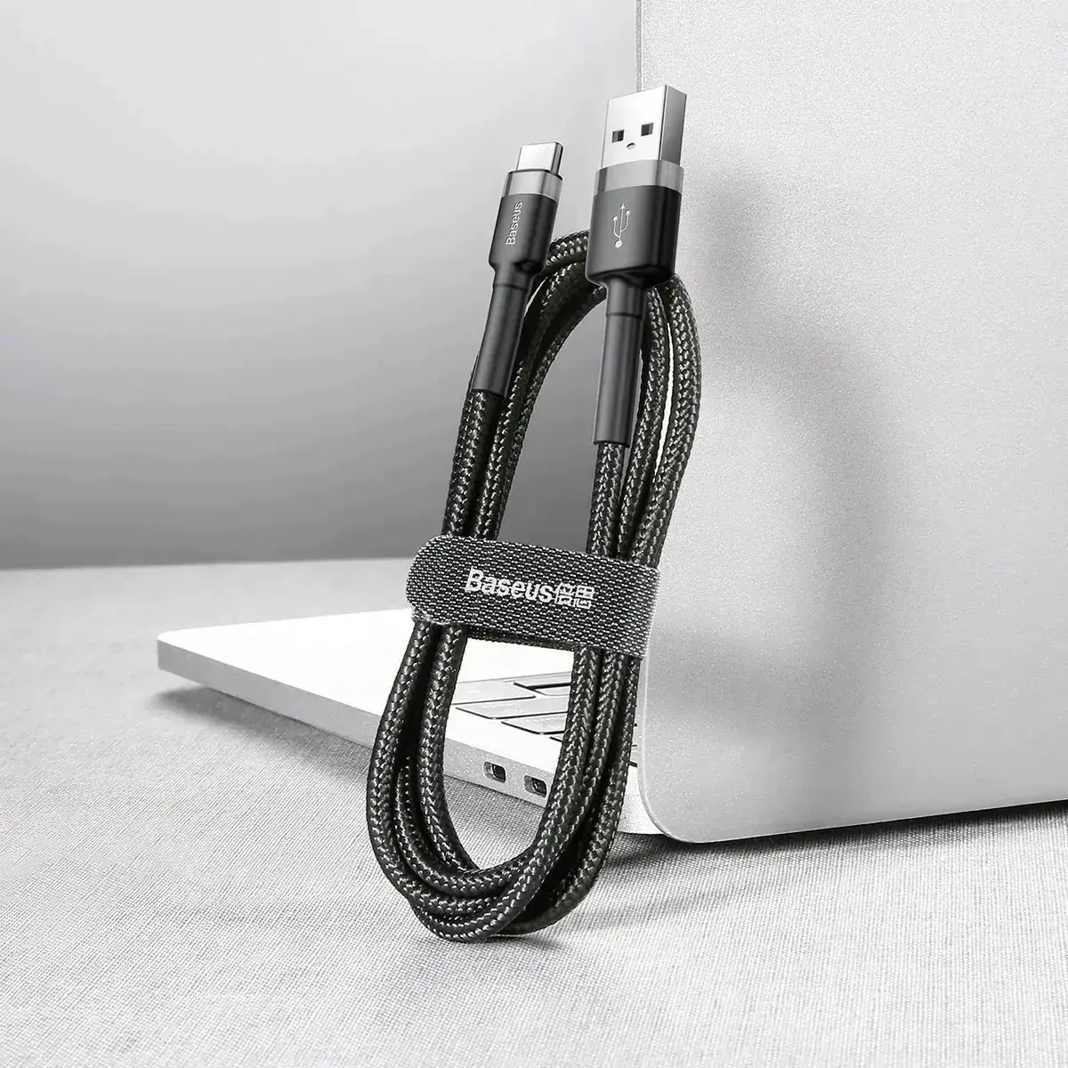 Cabo Rápido Usb Para Tipo- C Baseus Cafule Nylon 3a 1 Metro Cor Preto thumbnail 5