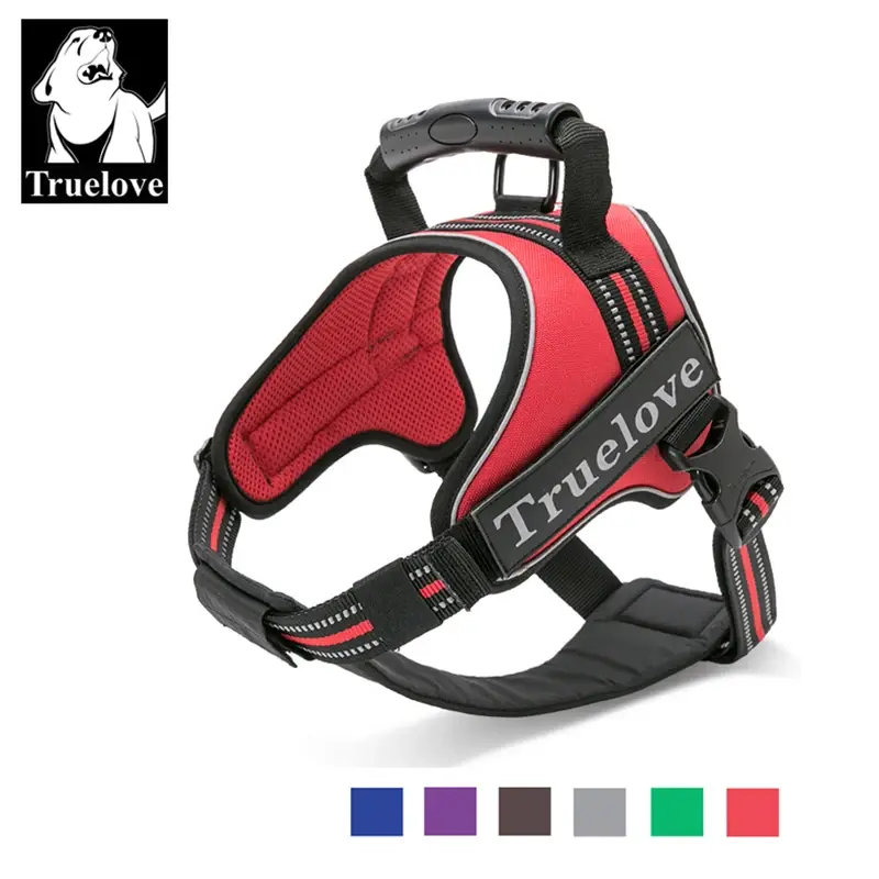 Truelove-arnês para cães sem puxar, costura refletora, aventura ao ar livre bidirecional, à prova de explosões, para cachorro grande e cachorrinho, tlh5753