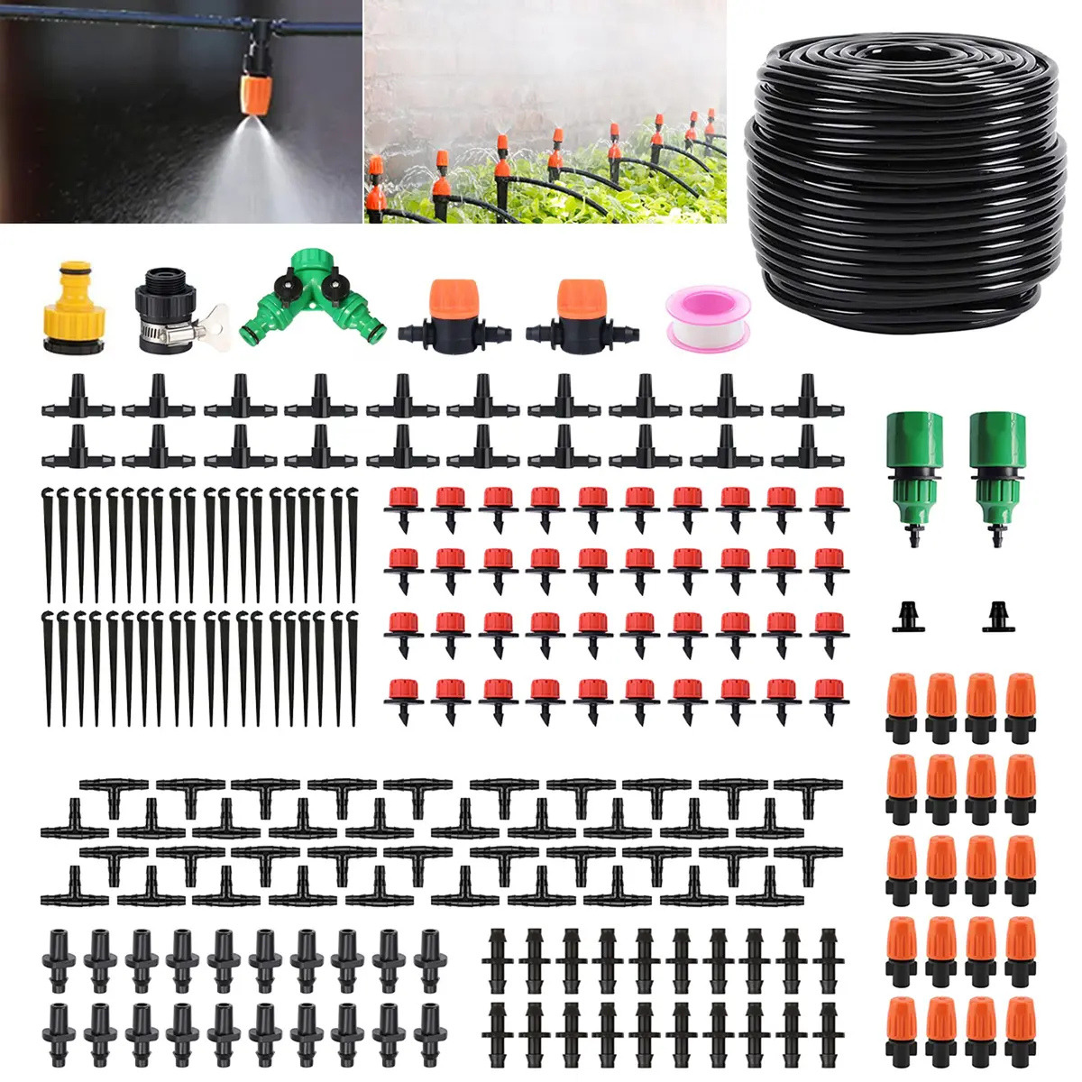 Kit de Irrigação Automática 40 Metros, Sistema Para Jardim e Estufa | Irrigação Automática Eficiente Para Jardins Com Distribuição Uniforme De Água