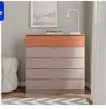 Cômoda Bartira Diplomata com 5 Gavetas, Trava de Segurança e Espaço para TV de até 42 polegadas - 90cm de Largura - Capuccino/Avelã - 1