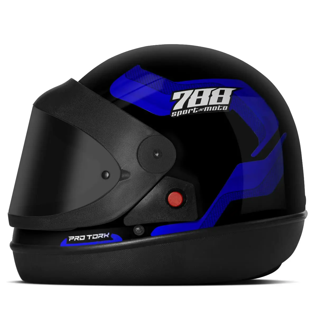 Capacete Fechado Automático Pro Tork Sport Moto 788 Viseira Fumê Azul 60