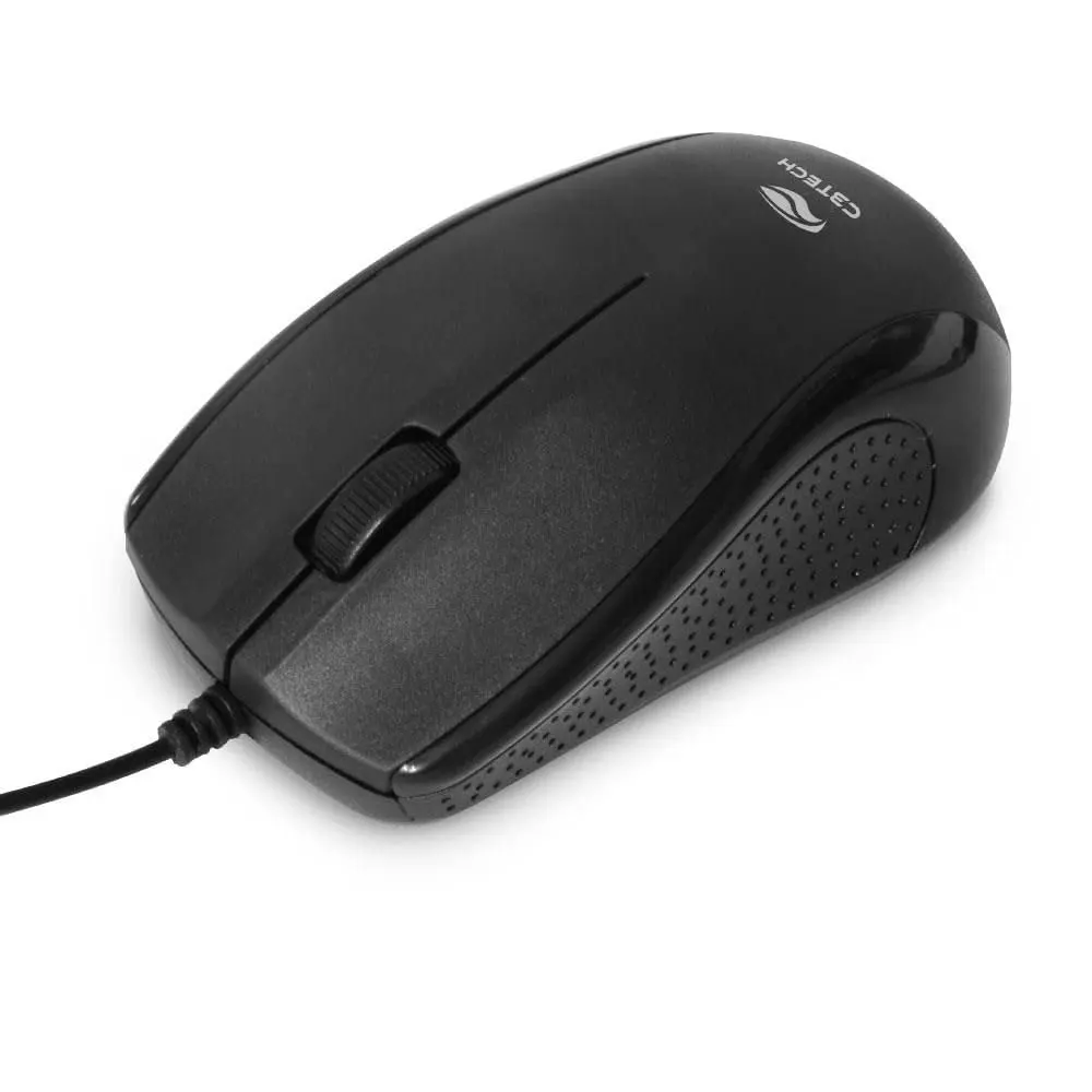 Mouse USB C3Tech MS-26BK Óptico com Fio 1000 DPI Ambidestro Preto, cabo 2metros