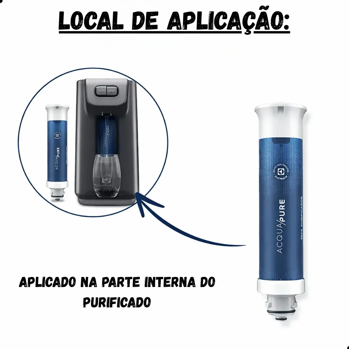 Filtro/Refil Original de Água Acqua Pure para Purificador Electrolux PC01B, PC01X, PE15B, PE15X e PE15P thumbnail 5