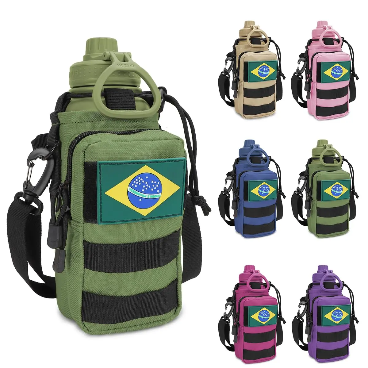 950mL Garrafa Térmica Aço Inoxidável Com Alça Paracord (Verde Bolsa) - 1