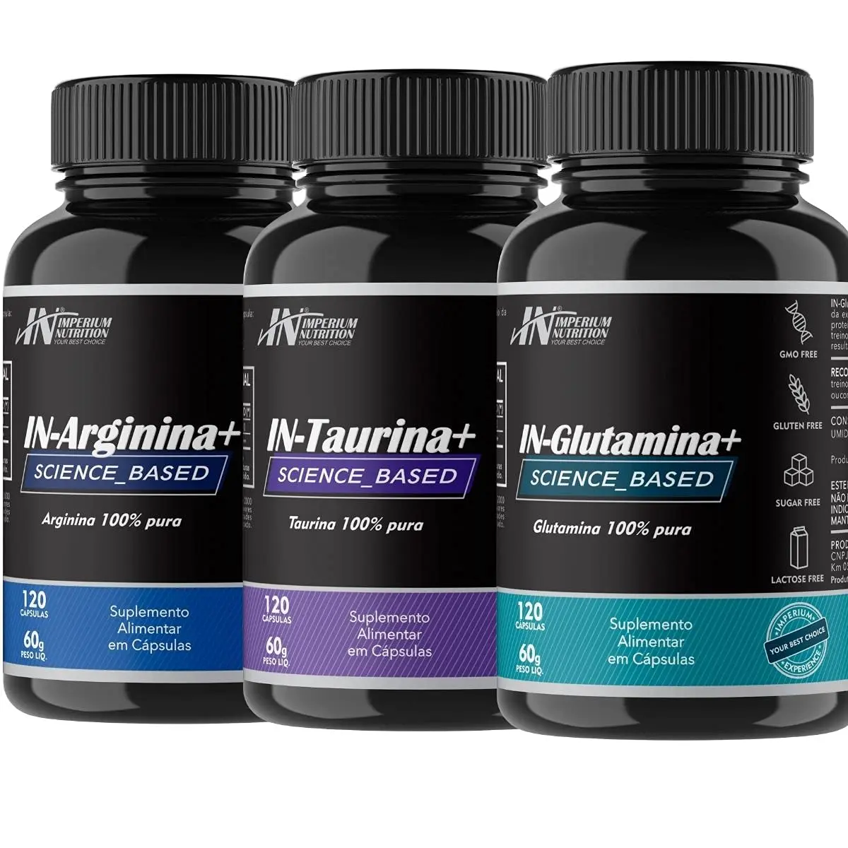Arginina + Taurina + Glutamina (360 Cáps) Combo TRAINING Imperium Nutrition - 1