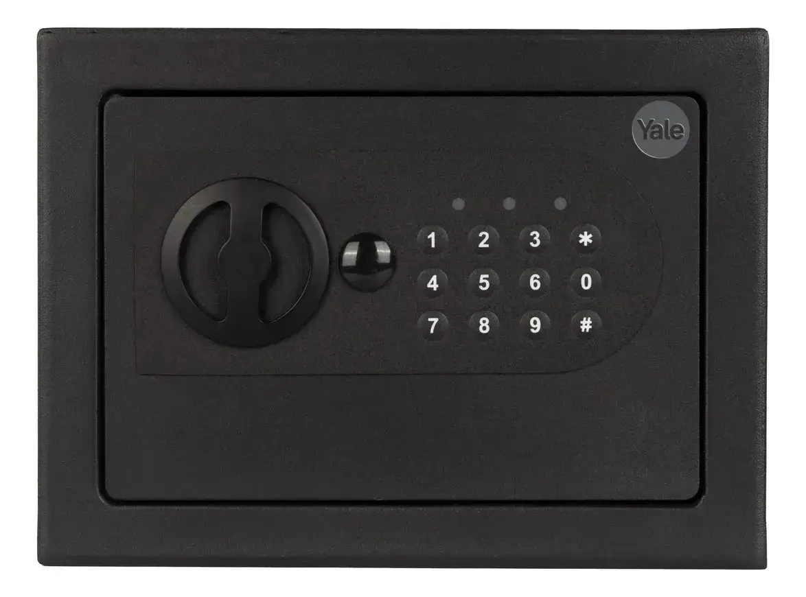 Cofre Eletrônico Digital Yale Essential Mini Pequeno 17x23x17cm com Senha Eletrônica e Chave em Aço Reforçado