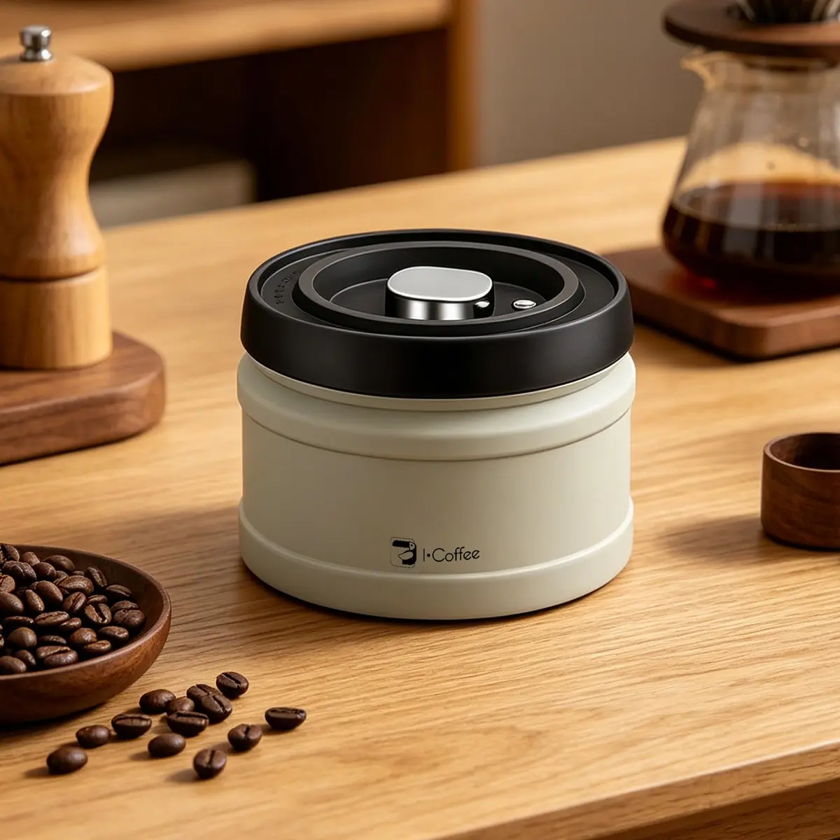 iCoffee Pote a Vácuo com Vedação Hermética, Aço Inoxidável 304 (760mL) | Capacidade de 760 a 1600ml, Mantém Café e Alimentos Frescos - 1