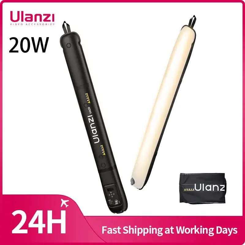 Ulanzi UA20 20W Luz de tubo de ar portátil Dobrável Luz de preenchimento bicolor para transmissão ao vivo Luz de preenchimento externa Luz de tubo de ar