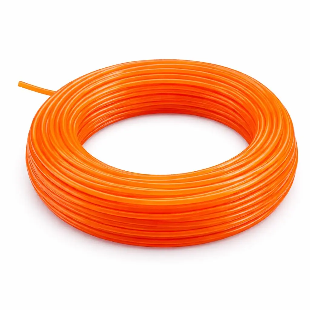 Fio de Nylon para Aparador e Roçadeira de Grama, 2mm x 15 Metros, Refil de Reposição para Cortador de Grama (LARANJA)