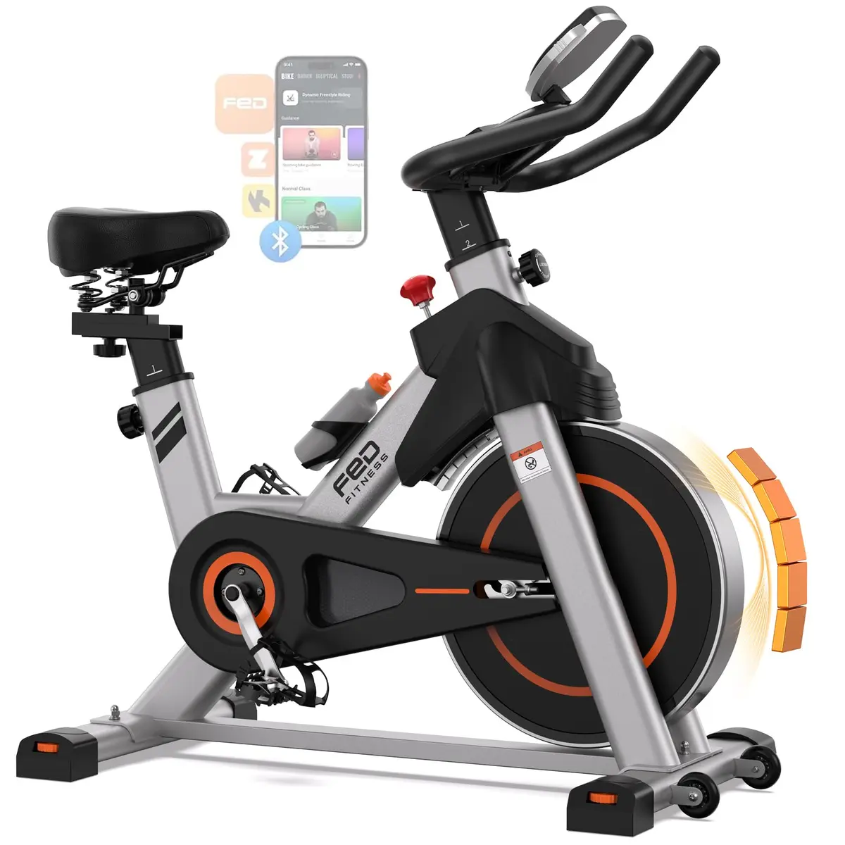 Bicicleta Ergométrica Magnética, Resistência Suave com App Exclusivo, Silenciosa, Suporte para Tablet, Assento e Guidão Ajustáveis