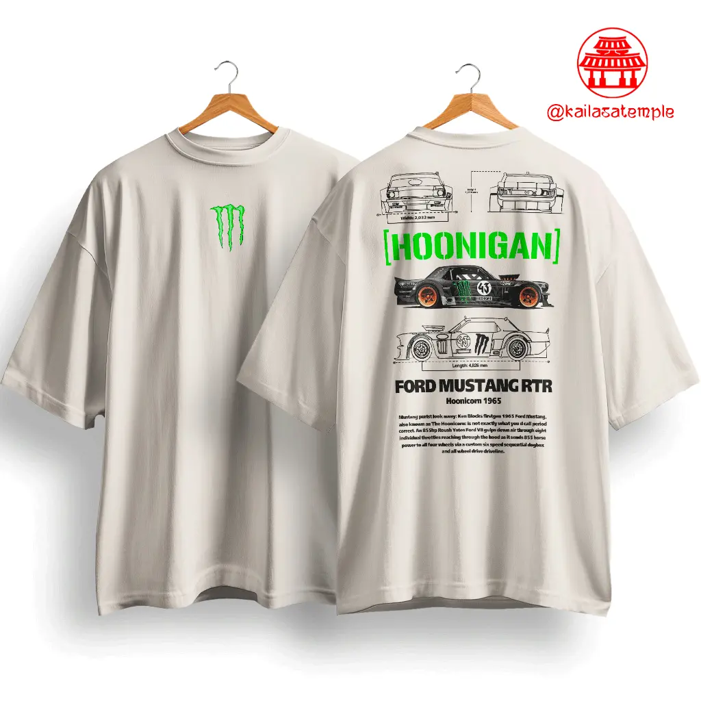 Camiseta Ford Mustang RTR 100% Algodão Premium Oversized Corrida Exclusiva Unissex e Streetwear - 1