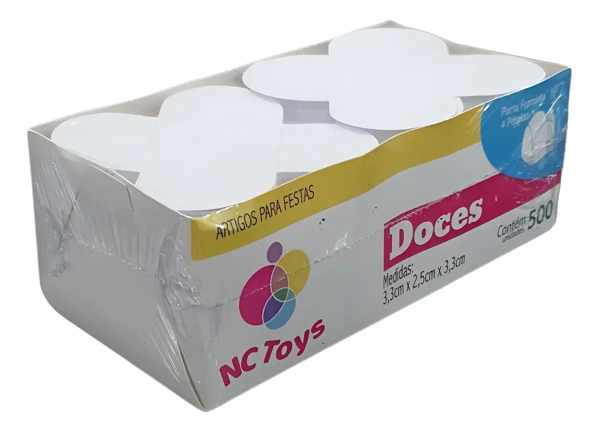 500 Forminhas Branca 4 Pétalas Docinhos De Festa Brigadeiro Branco - 1