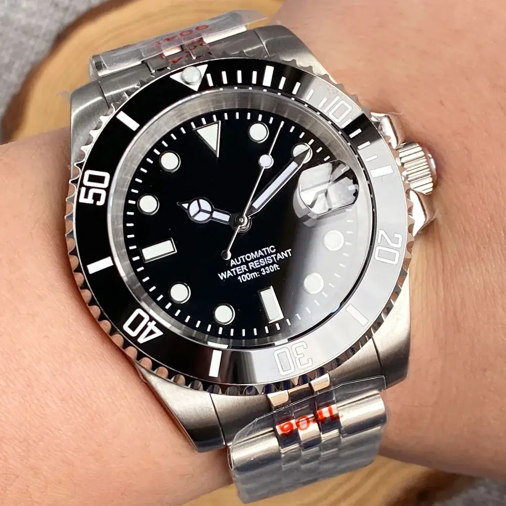 200m à prova dwaterproof água miyota8215 relógio automático masculino mergulhador relógios 40mm movimento mecânico luminoso jubileu cinta glide lock fivela