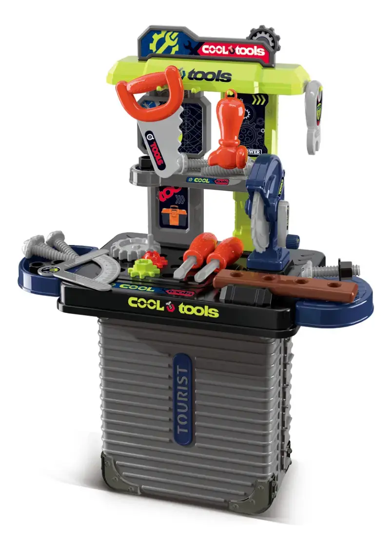 Bancada de Ferramentas Infantil 3 em 1 Maleta 31 Peças Maxi Toys thumbnail 2
