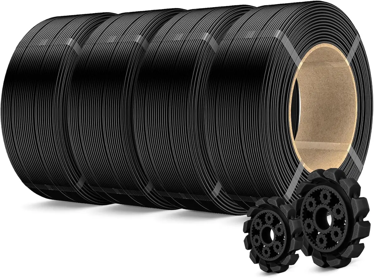 Creatorally Filamento PLA Fosco Alta Velocidade 1,75mm 4kg Preto Refil | Sem Bobina, Até 600mm/s, Matte premium, Precisão ±0,02mm, Fluxo uniforme, Impressão estável