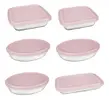 Conjunto Assadeiras 6 Peças com Tampa Cor Rosa - Marinex