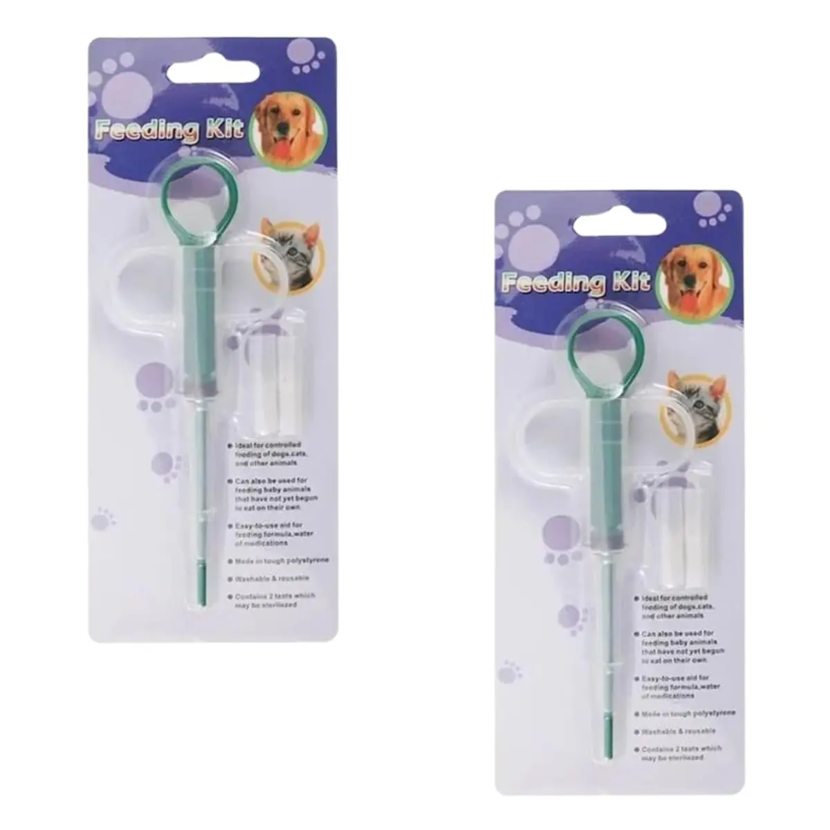 Kit 2 Seringas Aplicadoras de Remédios para Pets, Alimentador Reutilizável, Dosador de Medicamentos para Cães e Gatos - 1